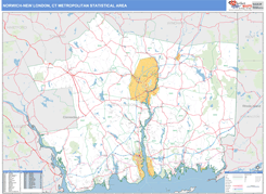 Norwich-New London Metro Area Digital Map Basic Style